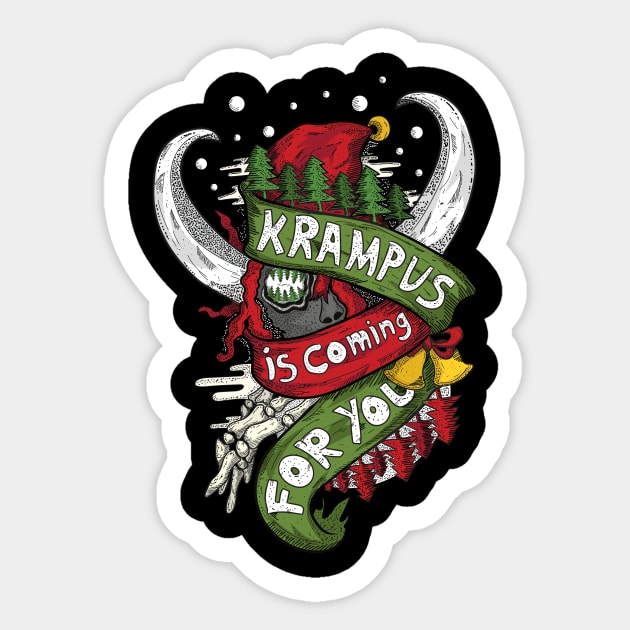 Krampus is coming Sticker by Asky_Pratama